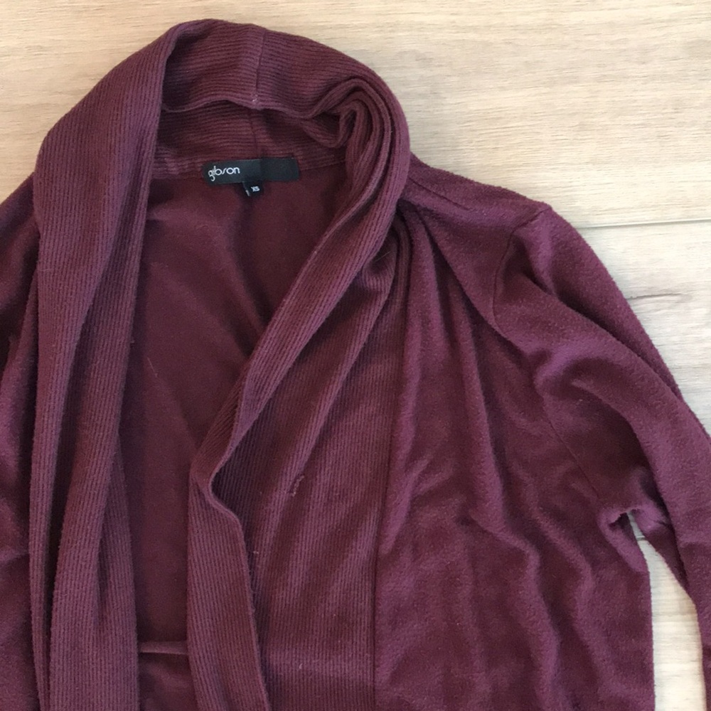 Gibson Cozy Ribbed Open-Front Cardigan - Picture 3 of 5